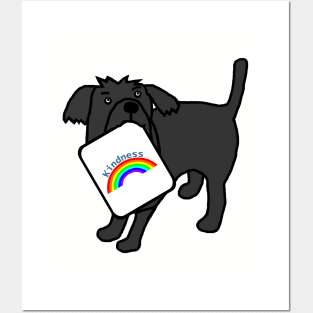 Cute Dog with Kindness Rainbow Sign Posters and Art